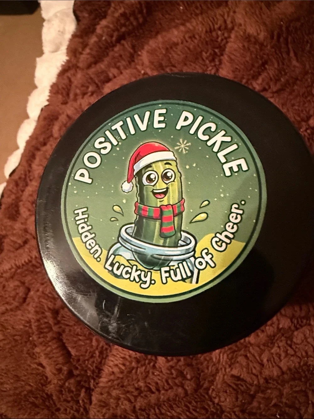 Positive Christmas Pickle Jar - Holiday Green Novelty Decoration